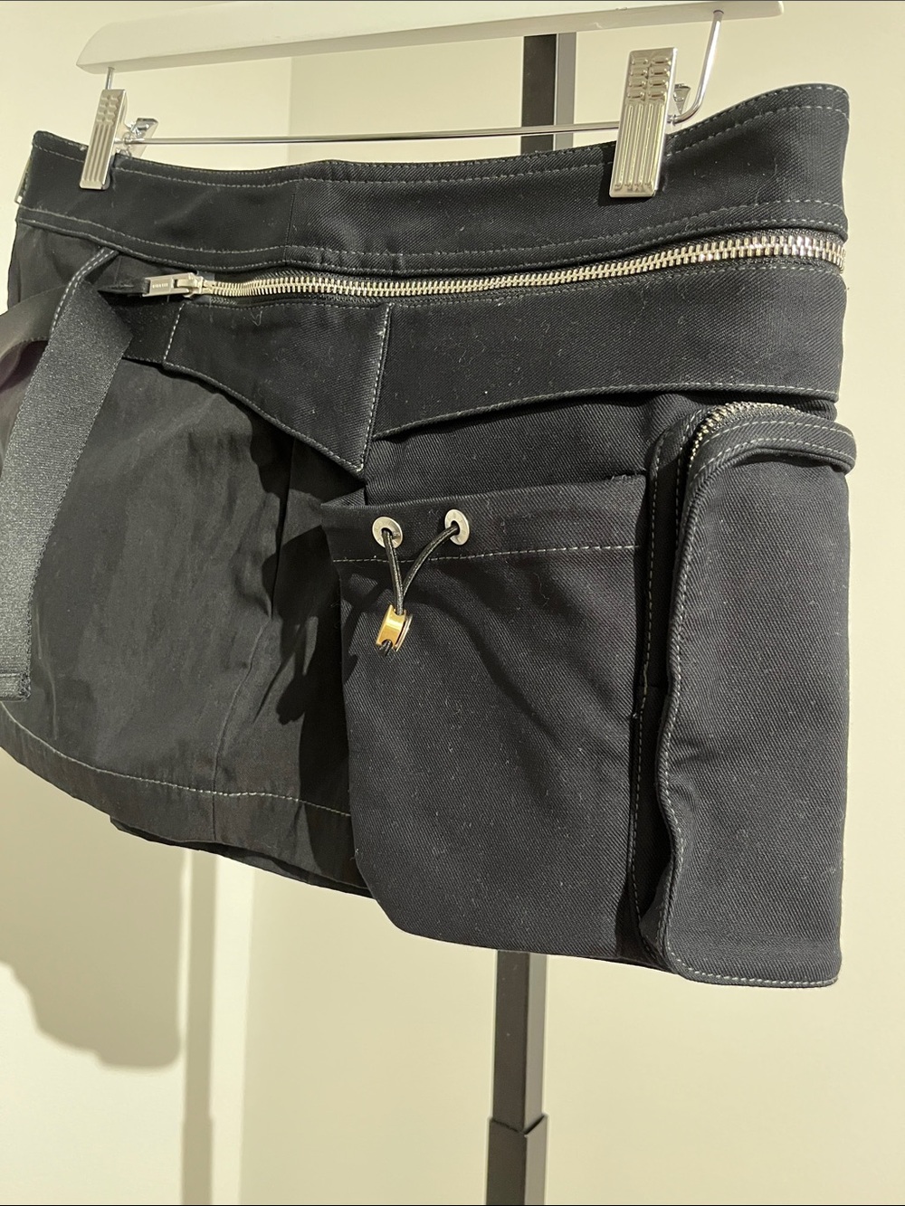 Dion Lee Black Mini Utility Skirt with Pocket and Belt - Picture 3 of 10